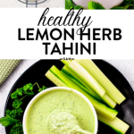 This Lemon Herb Tahini is a creamy salad dressing packed with a combination of three fresh herbs for a flavorsome dressing packed with vitamins and nutrients