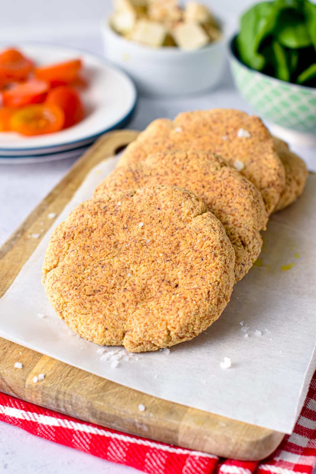 These low carb pita bread are soft, pita flatbread made from low-carb flours and no eggs so you can share with your vegan keto guest. Plus, one pita bread only contains 4.4 g net carbs and they are gluten-free.