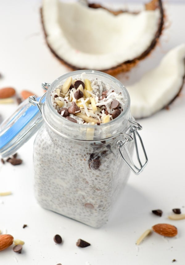 Almond joy chia seed pudding