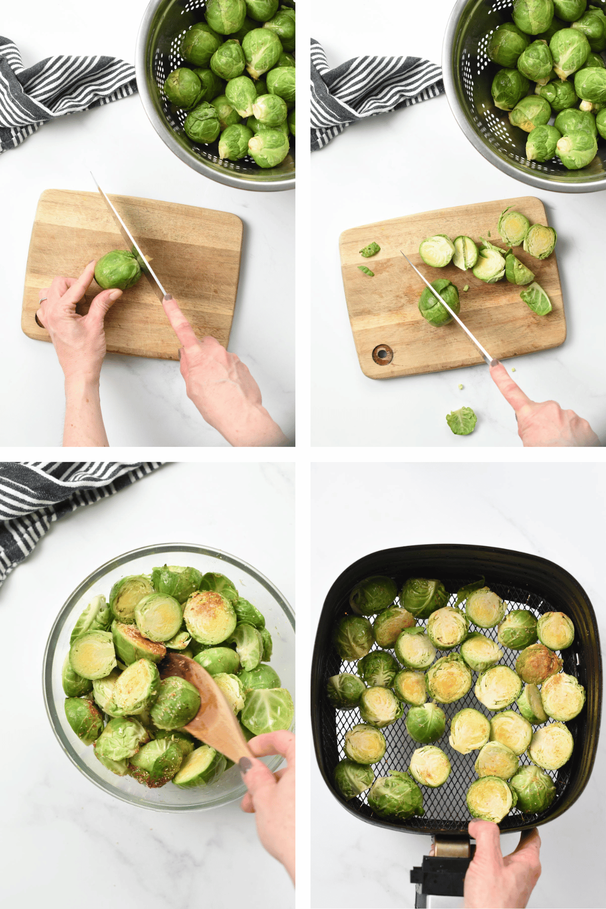 Making Air Fryer Brussel Sprouts