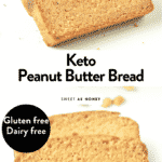KETO PEANUT BUTTER BREAD is an healthy moist keto bread with only 5 grams net carb per slice. #peanutbutterbread #ketobread #keto #moist #easy #healthy #peanutbutter #bread #lowcarb #glutenfree #simple #ketorecipes #ketobreakfast #lowcarbbread #ketones #ketolifestyle #ketofood