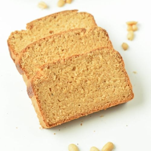 KETO PEANUT BUTTER BREAD is an healthy moist keto bread with only 5 grams net carb per slice. #peanutbutterbread #ketobread #keot #moist #easy #healthy #peanutbutter #bread #lowcarb #glutenfree #simple #ketorecipes #ketobreakfast #lowcarbbread #ketones #ketolifestyle #ketofood