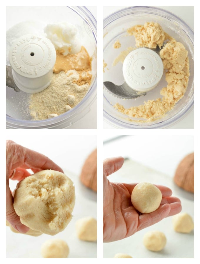 Step-by-step instructions on how to make the Sugar-Free Coconut Flour Cookie dough.
