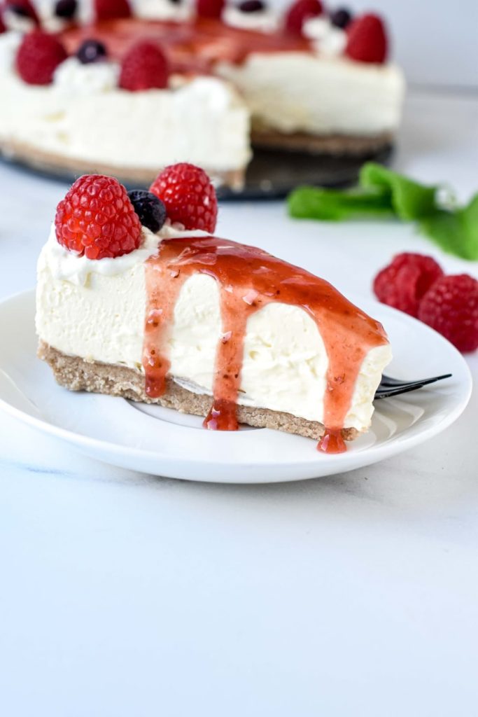 Slice of No-bake Cheesecake
