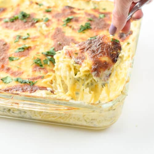 Keto Spaghetti Squash Casserole with Alfredo Sauce