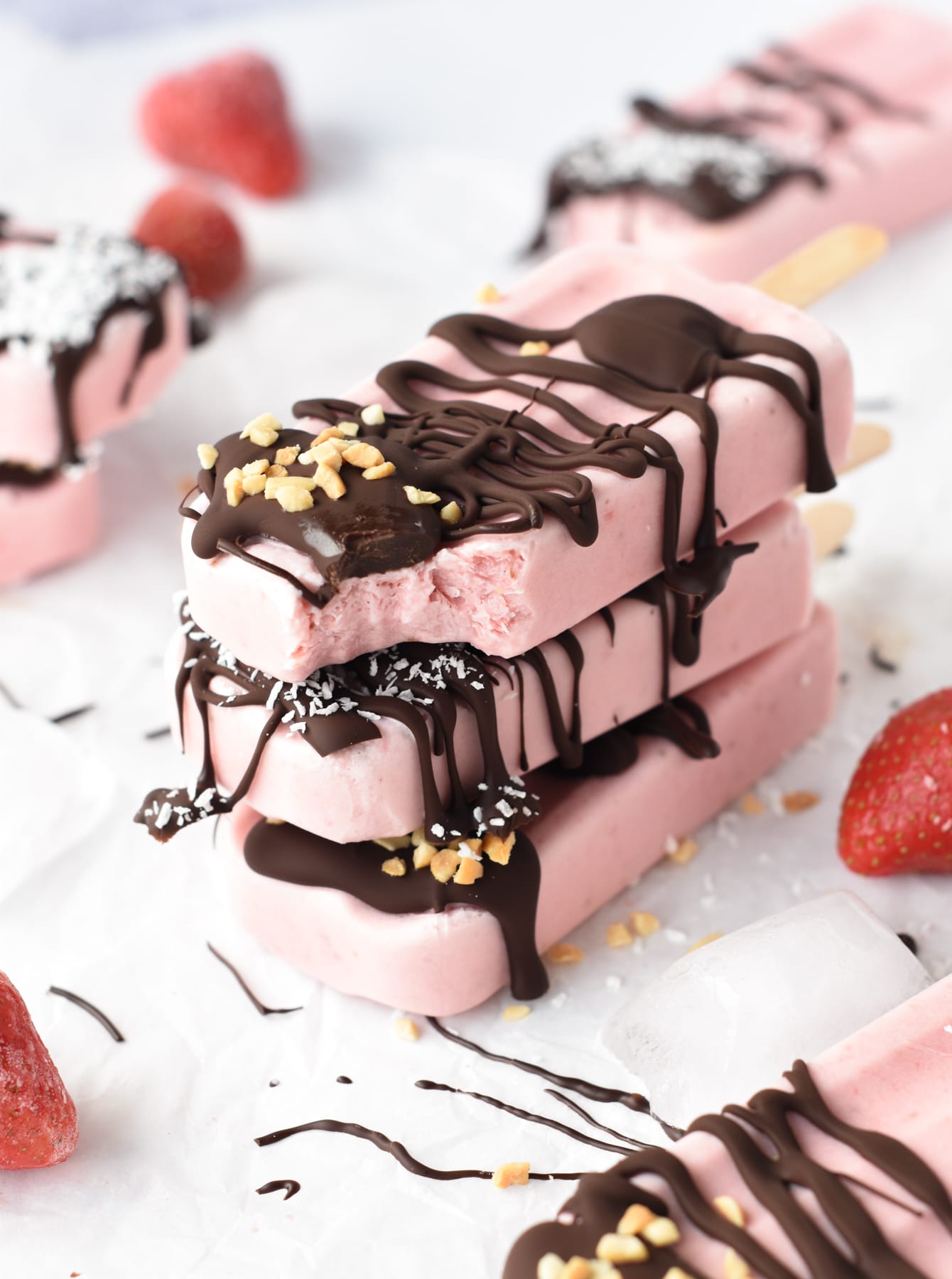 Strawberry Ice Cream Popsicle