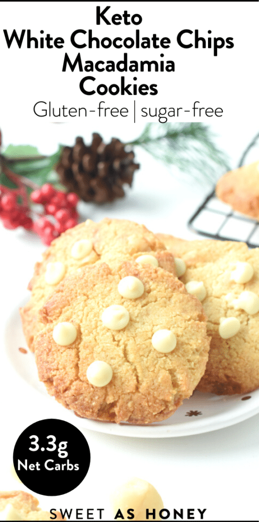 keto white chocolate chip cookies