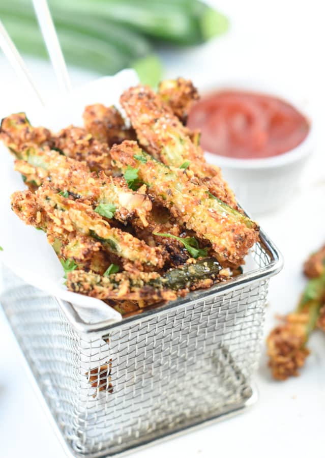 Keto Zucchini Fries with Parmesan