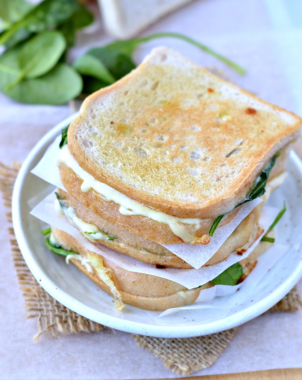 Best Grilled cheese sandwich Spinach Stuffed - Sweetashoney