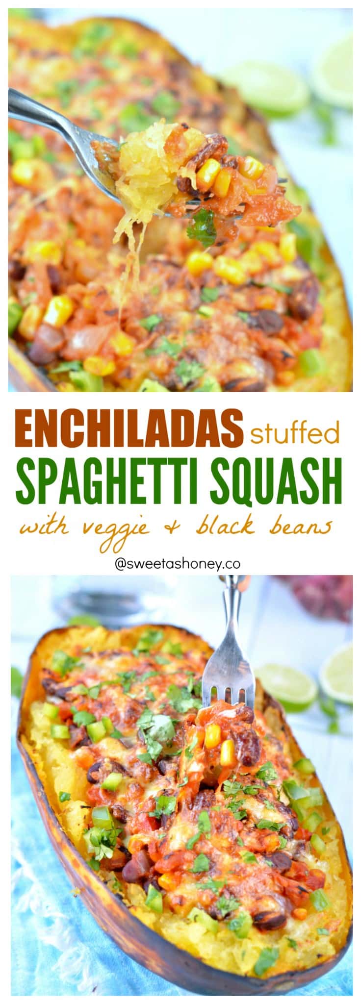 Spaghetti squash taco bowl - Black Beans + Vegetarian - Sweetashoney