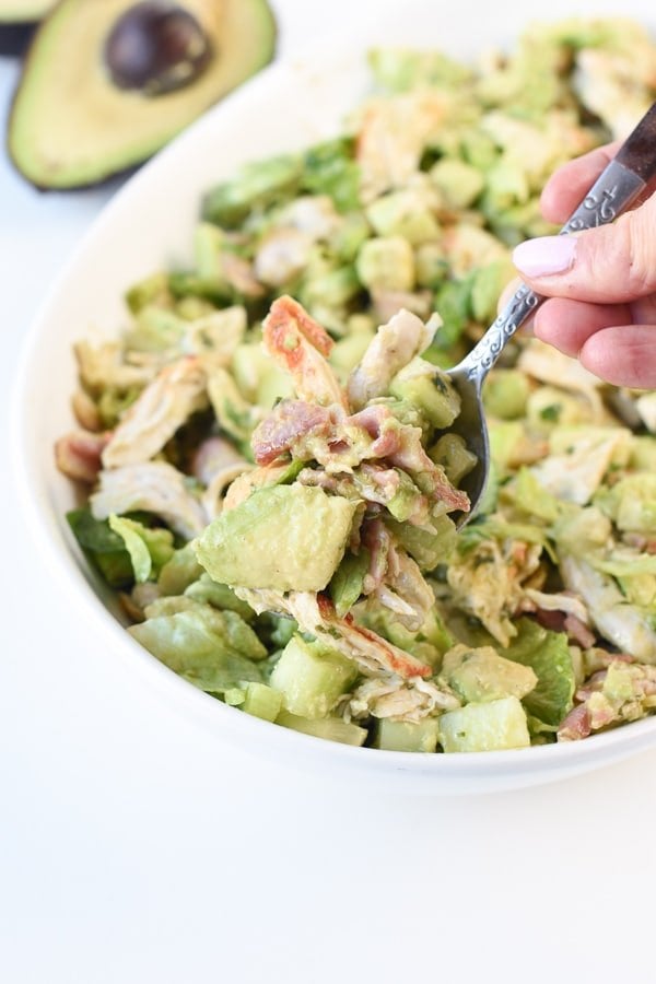 healthy avocado chicken salad