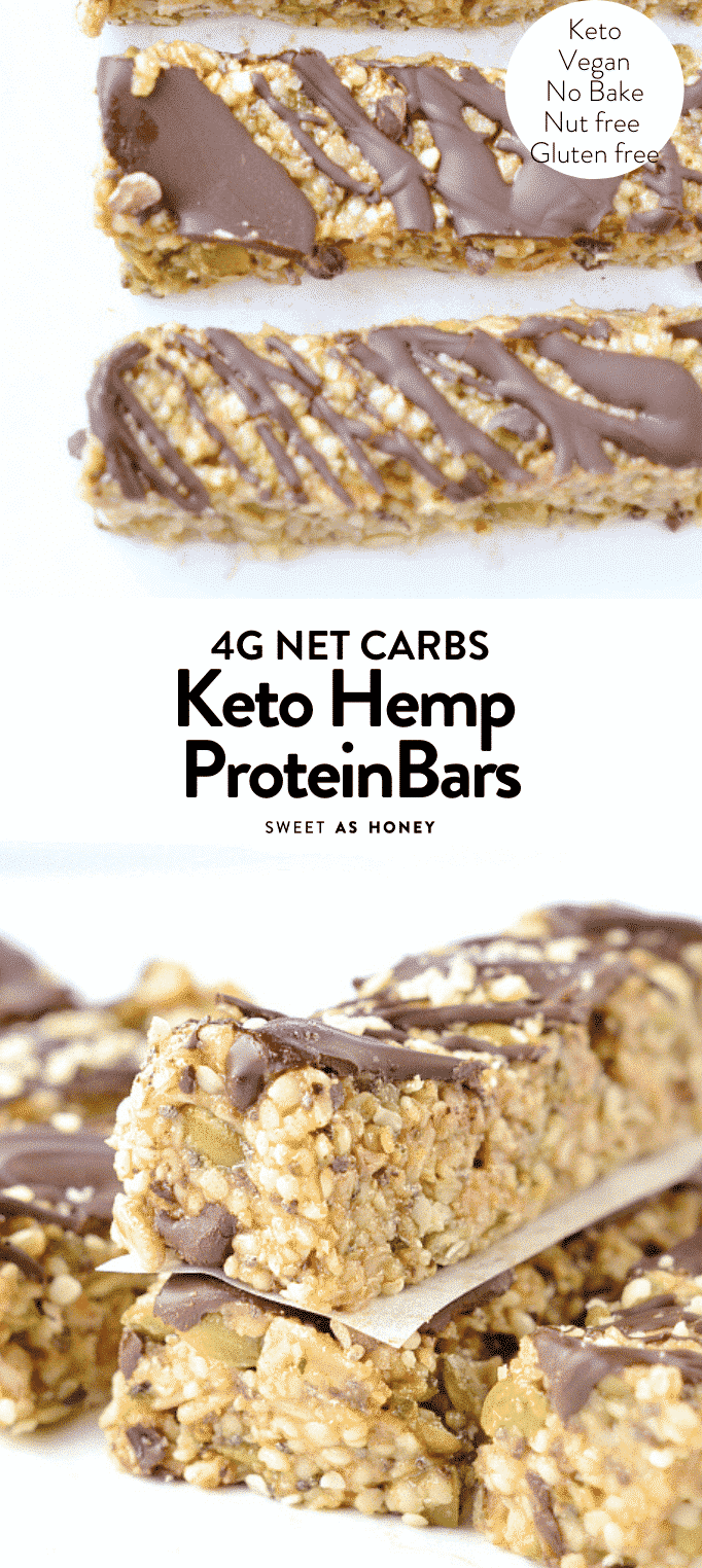 KETO NO BAKE PROTEIN BARS with hemp seeds 4g net carbs #nutfree #ketobars #keto #bars #protein #hempseeds #hemp #easy #vegan #healthy @lowcarb #nobake #raw #breakfast #chewy #homemade