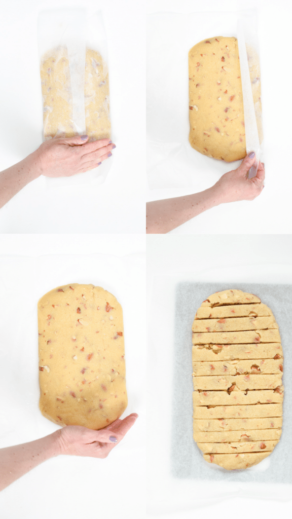 how to cut biscotti dough