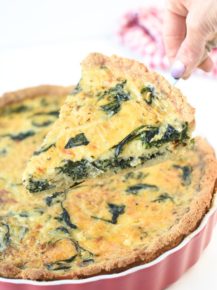 Keto Spinach Quiche with Almond Flour - Sweet As Honey