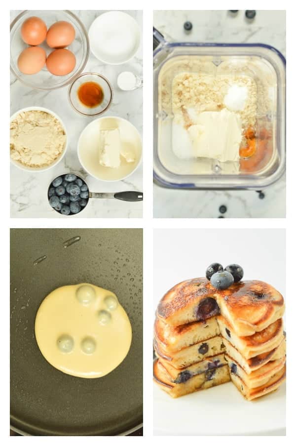 KETO BLENDER PANCAKES with Cream Cheese 2.4 g net carbs, fluffy, easy 6 ingredients #ketopancakes #keto #pancakes #lowcarbpancakes #lowcarb #creamcheese #almondflour #easy #blender #healthy # fluffy #glutenfree #best #almond #ketones #ketorecipes #lowcarbrecipes #breakfast 