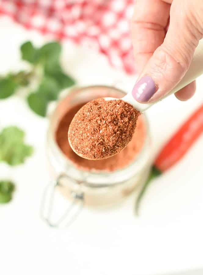 Learn how to make your own Chicken Taco Seasoning at home in 5 minutes using only wholesome spices, no sugar, and no additives. 