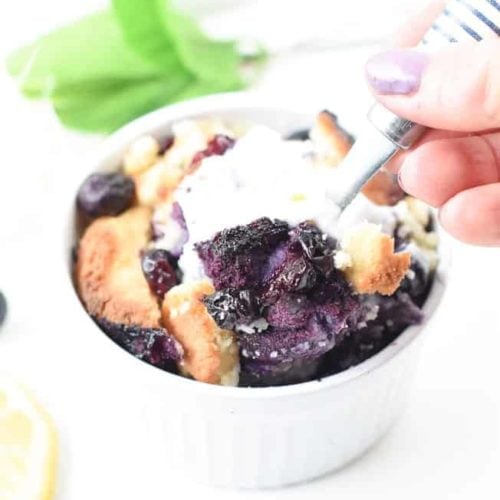 Keto Blueberry Cobbler with Almond Flour Biscuit