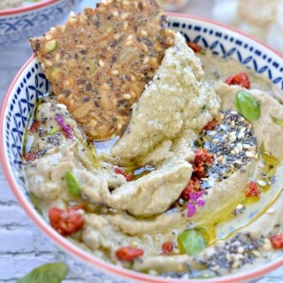 roasted eggplant dip with basil